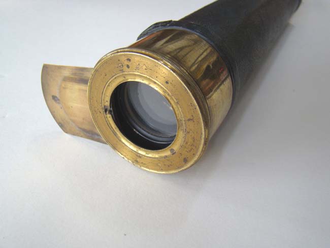 A Nice English single draw Mariner's Telescope with leather wrapped barrel circa 1840 — image 2